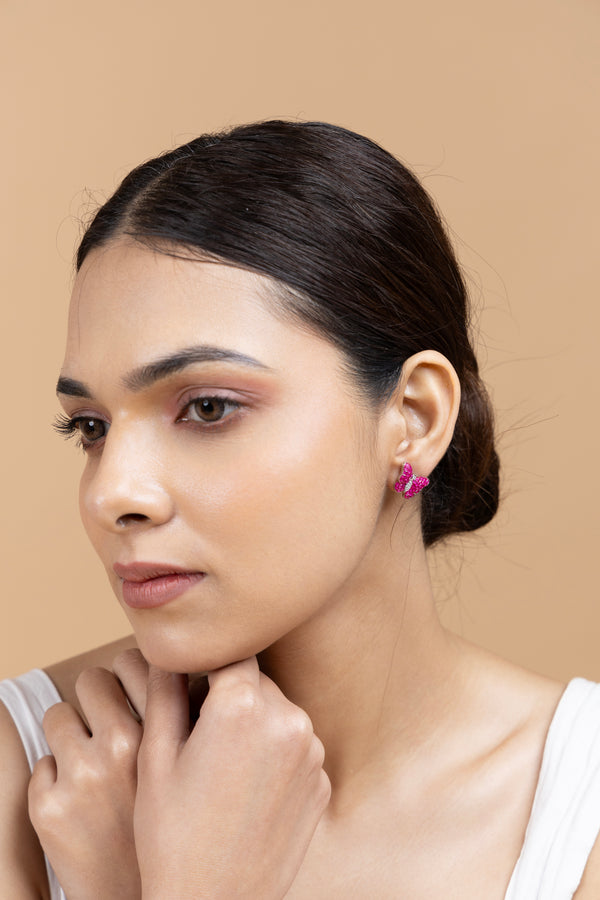 Ruby Butterfly Elegance Earrings