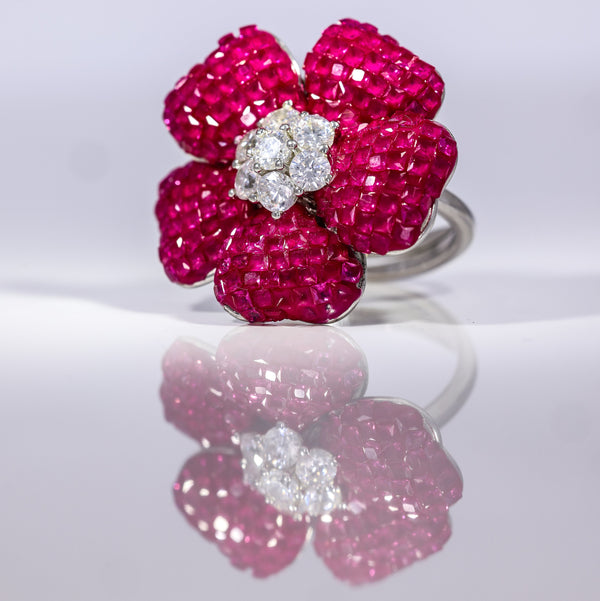 Blossom Rouge Floral Ring