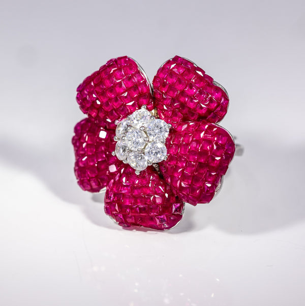 Blossom Rouge Floral Ring