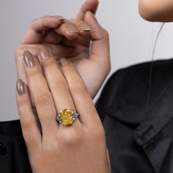 Citrine Glow Rectangular Ring