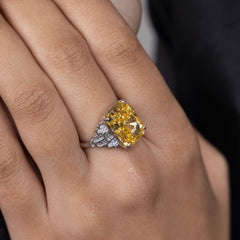Citrine Glow Rectangular Ring