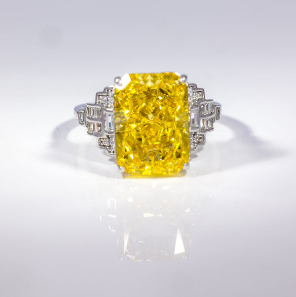 Citrine Glow Rectangular Ring