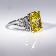 Citrine Glow Rectangular Ring