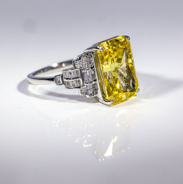 Citrine Glow Rectangular Ring