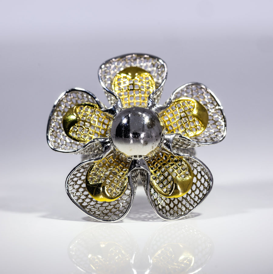Golden Bloom Statement Ring