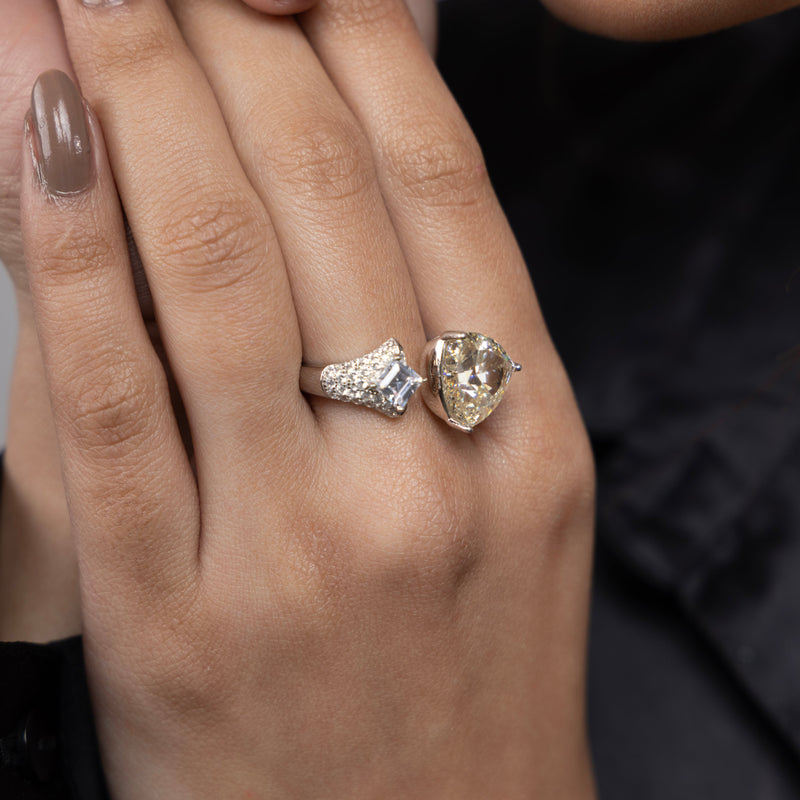 Golden Glow Dual-Stone Ring