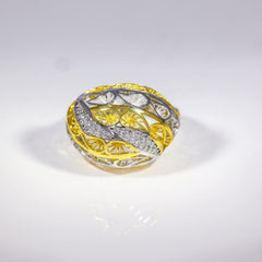 Golden Filigree Embrace Ring
