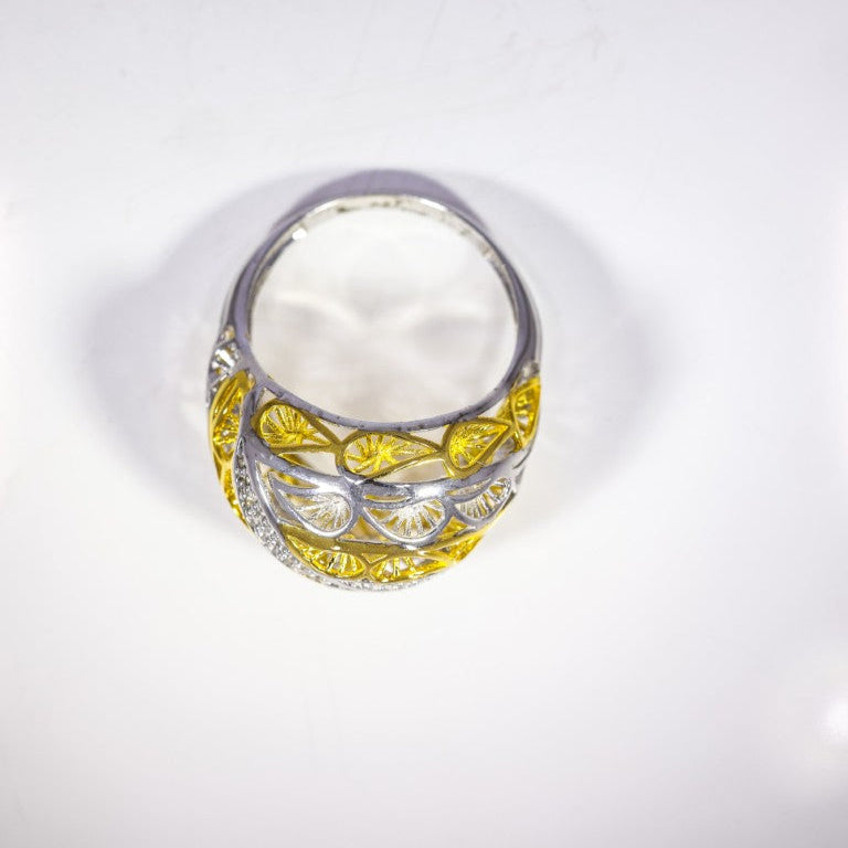 Golden Filigree Embrace Ring