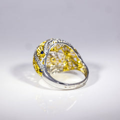 Regal Enamel Dome Ring