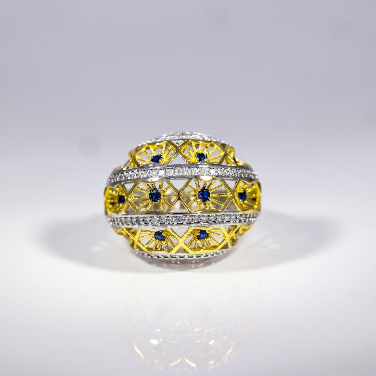 Regal Enamel Dome Ring