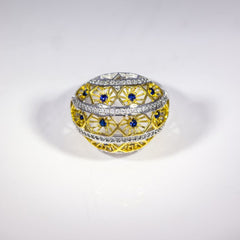 Regal Enamel Dome Ring