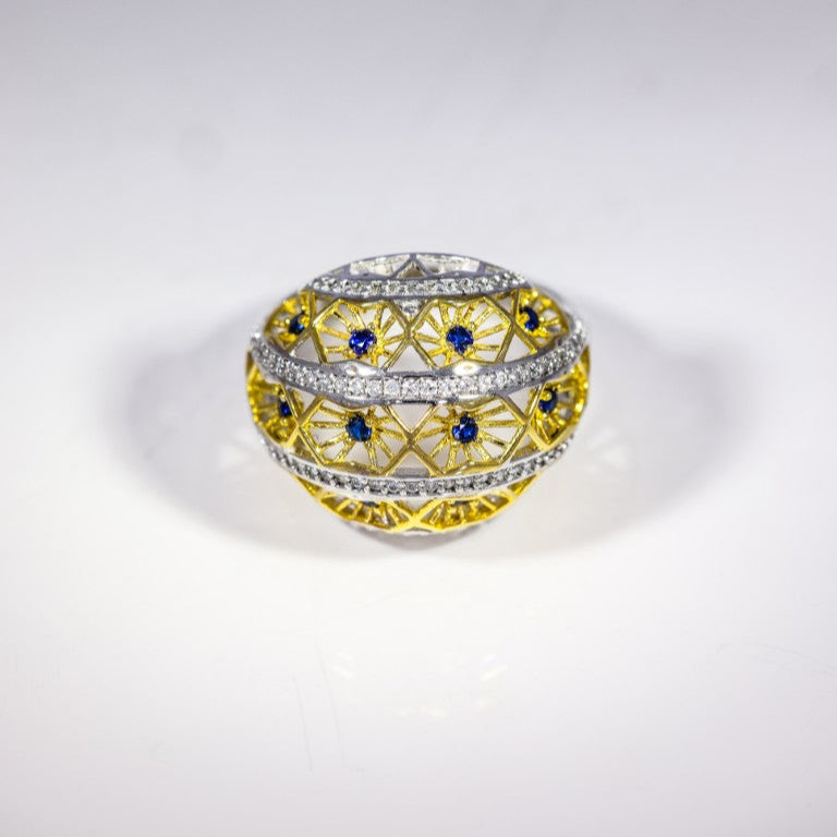 Regal Enamel Dome Ring