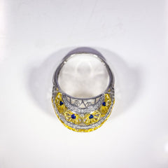 Regal Enamel Dome Ring