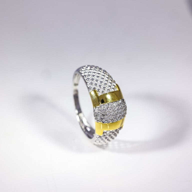 Elegant Dual-Tone Infinity Ring