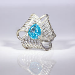 Azure Wave Statement Ring