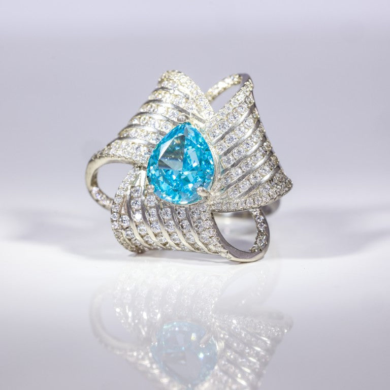 Azure Wave Statement Ring