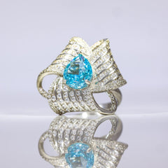 Azure Wave Statement Ring