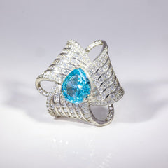 Azure Wave Statement Ring