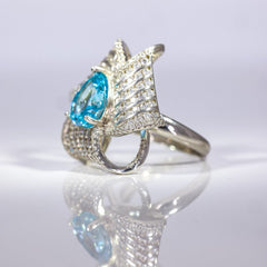 Azure Wave Statement Ring