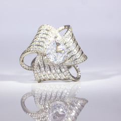 Celestial Swirl Statement Ring