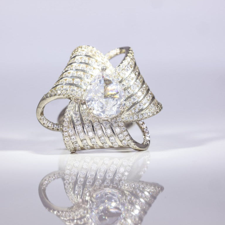 Celestial Swirl Statement Ring