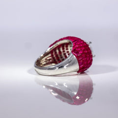 Scarlet Glow Oval Statement Ring