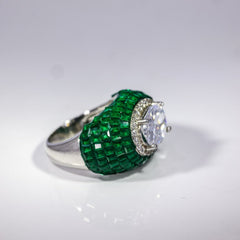 Emerald Allure Oval Statement Ring