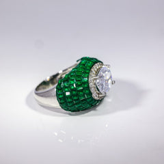Emerald Allure Oval Statement Ring