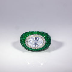 Emerald Allure Oval Statement Ring
