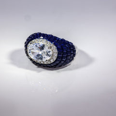 Midnight Sapphire Oval Ring