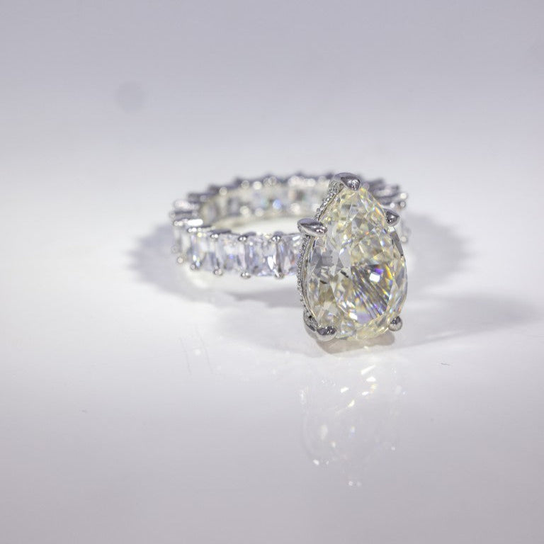 Radiant Dewdrop Solitaire Ring