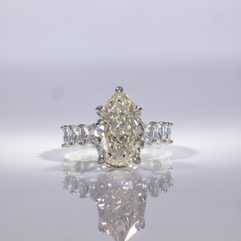 Radiant Dewdrop Solitaire Ring