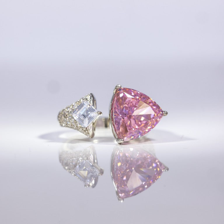 Pink Blossom Dual-Stone Ring