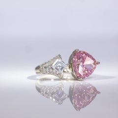Pink Blossom Dual-Stone Ring