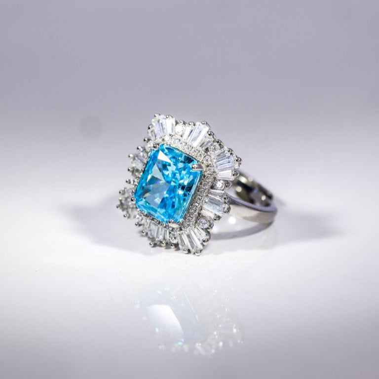 Aqua Radiance Eternity Ring