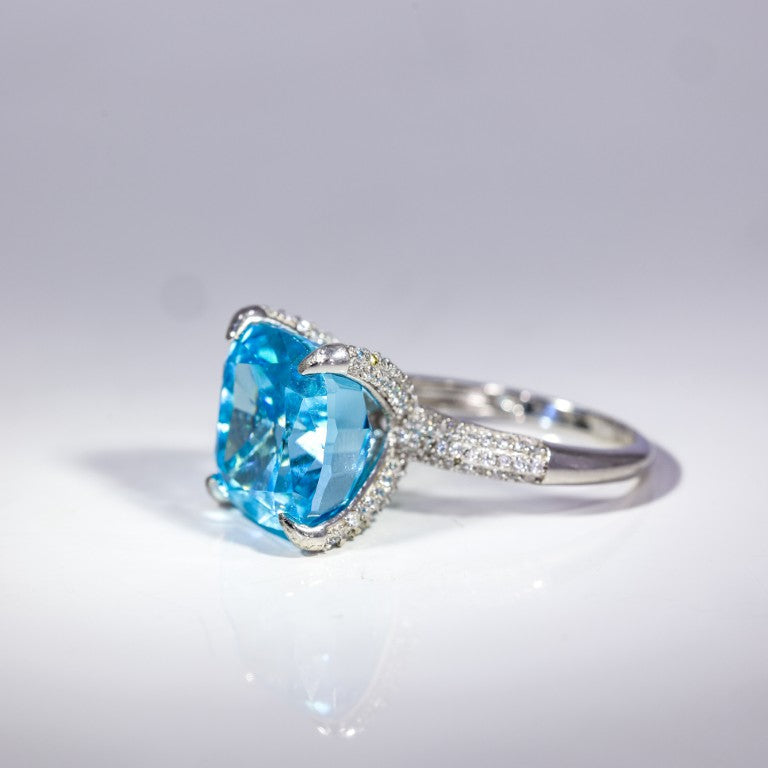 Aquamarine Dream Solitaire Ring