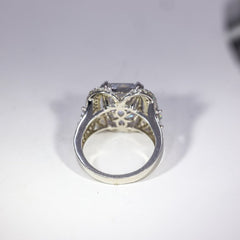 Radiant Cushion Halo Ring