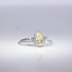 Radiant Pear Halo Ring
