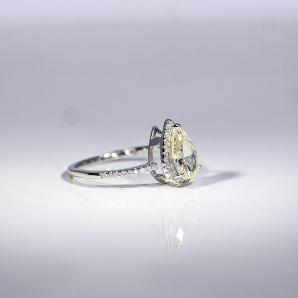 Radiant Pear Halo Ring