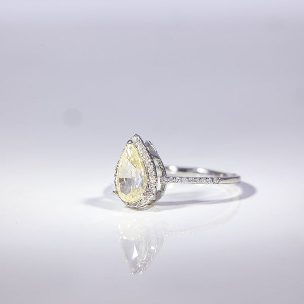 Radiant Pear Halo Ring