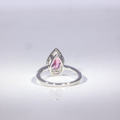 Pink Elegance Pear Halo Ring