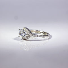 Radiant Pear Halo Ring