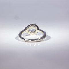 Radiant Pear Halo Ring