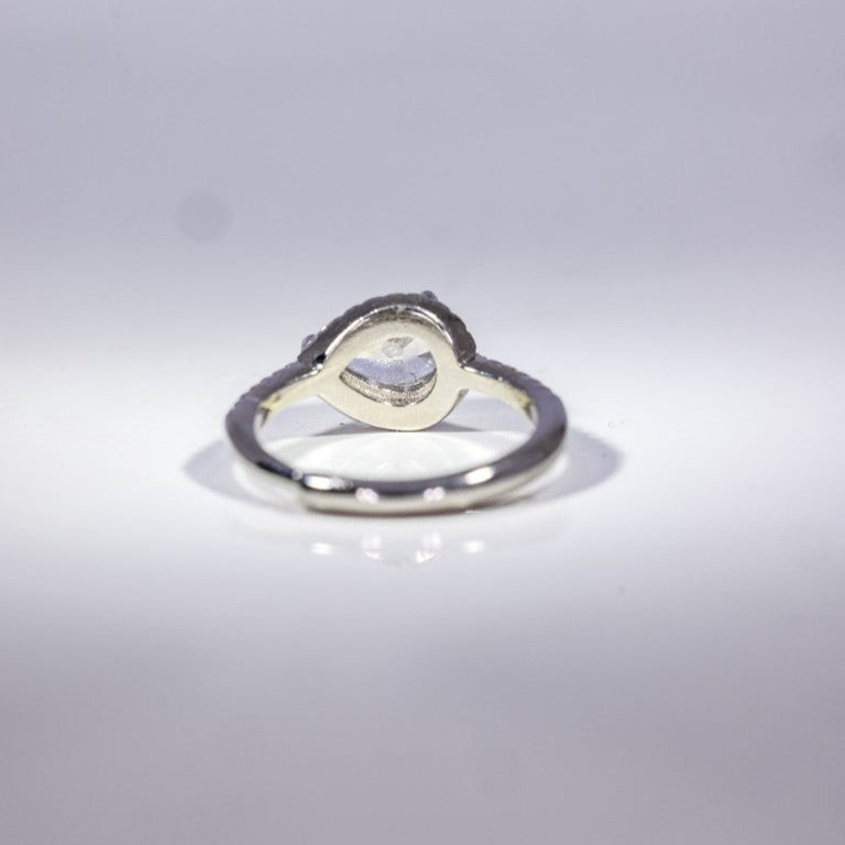 Radiant Pear Halo Ring