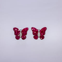 Ruby Butterfly Elegance Earrings