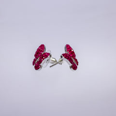 Ruby Butterfly Elegance Earrings