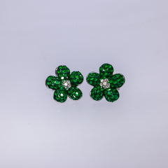 Emerald Bloom Stud Earrings