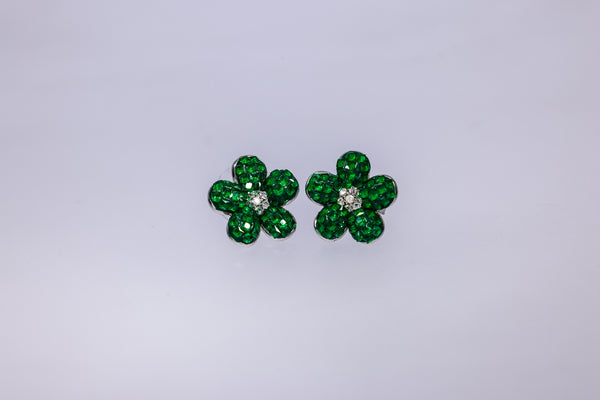 Emerald Bloom Stud Earrings