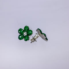 Emerald Bloom Stud Earrings