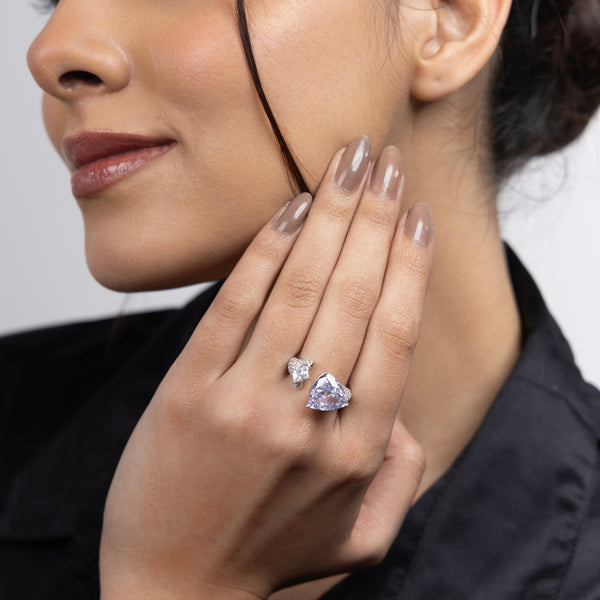 Lilac Lustre Dual-Stone Ring